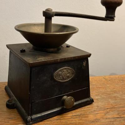 Antique Kenrick & Sons Cast Iron & Brass Coffee Grinder - Early 1900s England - Complete & Working