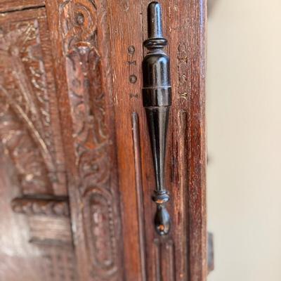 Antique Oak Lions Head Huntboard Sideboard