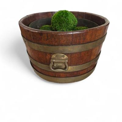 Georgian brass bound barrell form cellarette