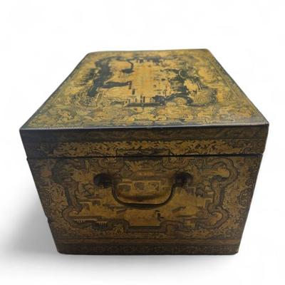 Large export chinois tea caddy 19th C $899