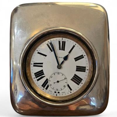 Sterling luxury travel clock with croc case $495