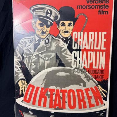 Charlie Chaplain Norwegian Film Poster c1940