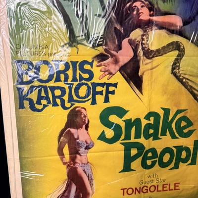 Vintage Movie Poster c1970: Boris Karloff - Snake People