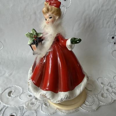 Sale Photo Thumbnail #186: Christmas Musical figure -1950s 1960s Christmas girl 
very good condition