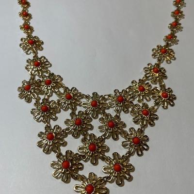 Vintage Gold-tone Dangling Necklace 15-17" Adjustable in Very Good Preowned Condition as Pic'd.