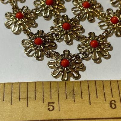 Vintage Gold-tone Dangling Necklace 15-17" Adjustable in Very Good Preowned Condition as Pic'd.