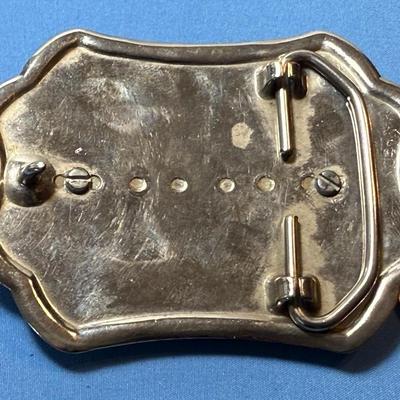 Vintage Mid-Century White-Metal Eisenhower Dollar Belt Buckle in Good Preowned Condition as Pictured.