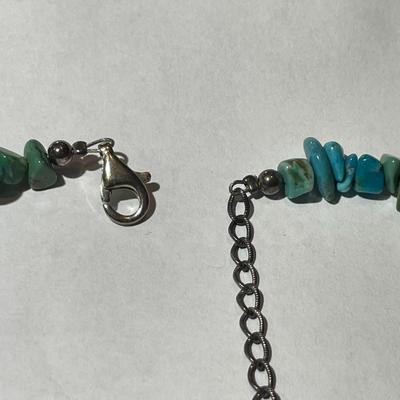 Carolyn Pollack Sterling Silver 925 Turquoise Coral Rose Pendant Necklace 16-20" Adjustable in VG Preowned Condition.