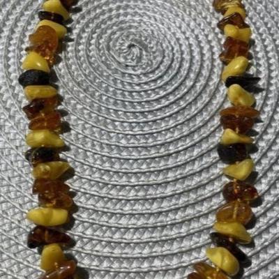 Vintage Multi Color Baltic Amber 18" Necklace Purchased in Latvia Preowned from an Estate.