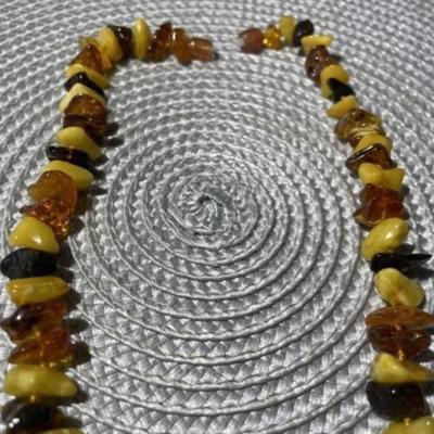 Vintage Multi Color Baltic Amber 18" Necklace Purchased in Latvia Preowned from an Estate.