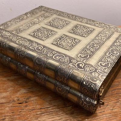 Vintage Costume Jewelry Collection - 22 Pieces Including Signed Brooches, Necklaces & Earrings + Unique Folding Book-Style Jewelry Box