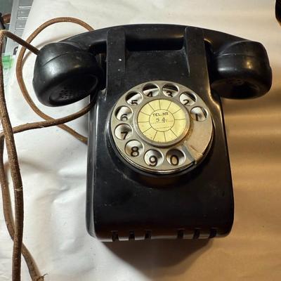 Vintage Black Rotary Style Wall Phone Preowned from an Estate as Pictured.
