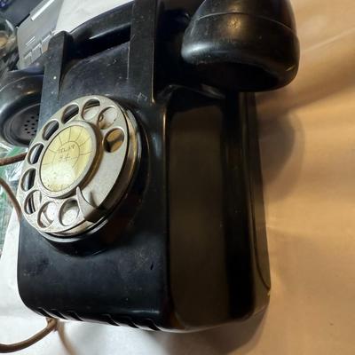 Vintage Black Rotary Style Wall Phone Preowned from an Estate as Pictured.