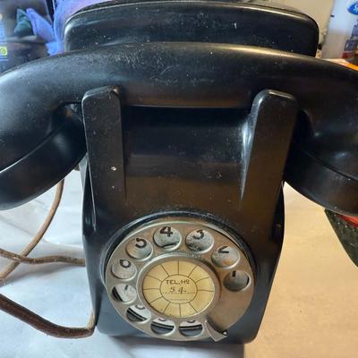 Vintage Black Rotary Style Wall Phone Preowned from an Estate as Pictured.