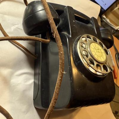 Vintage Black Rotary Style Wall Phone Preowned from an Estate as Pictured.