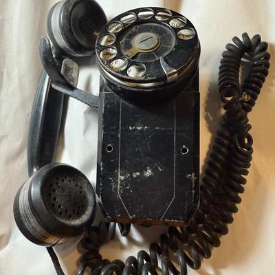 Vintage Black Rotary Style Wall Phone Preowned from an Estate as Pictured.
