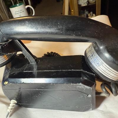 Vintage Black Rotary Style Wall Phone Preowned from an Estate as Pictured.