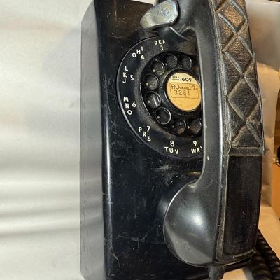 Vintage Black Western Electric Bell System Rotary Wall Phone Preowned from an Estate as Pictured.