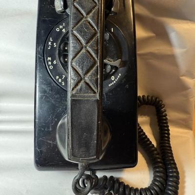 Vintage Black Western Electric Bell System Rotary Wall Phone Preowned from an Estate as Pictured.