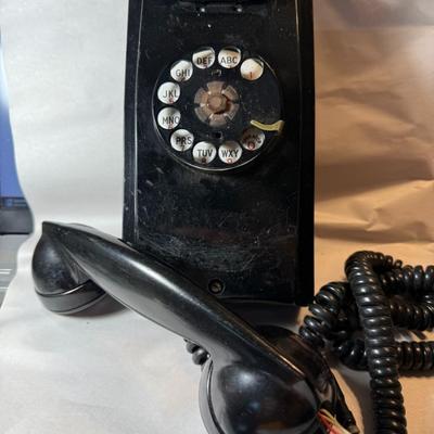 Vintage Black Western Electric Bell System Rotary Wall Phone Preowned from an Estate as Pictured.