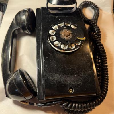 Vintage Black Western Electric Bell System Rotary Wall Phone Preowned from an Estate as Pictured.