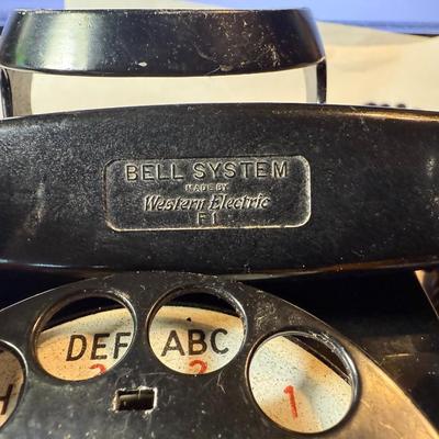 Vintage Black Western Electric Bell System Rotary Wall Phone Preowned from an Estate as Pictured.