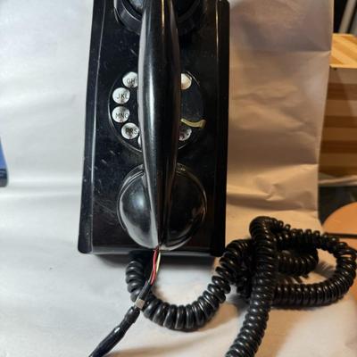 Vintage Black Western Electric Bell System Rotary Wall Phone Preowned from an Estate as Pictured.