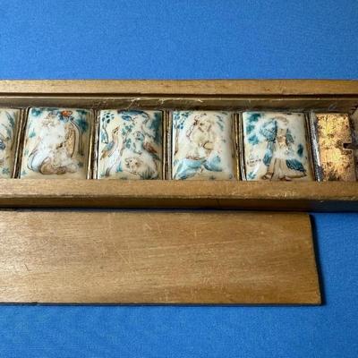 Vintage Hand Painted Asian Storyteller Bovine 7.5” Sterling Bracelet in Good Preowned Condition. (Some of the Paint Scenes are very Weak).