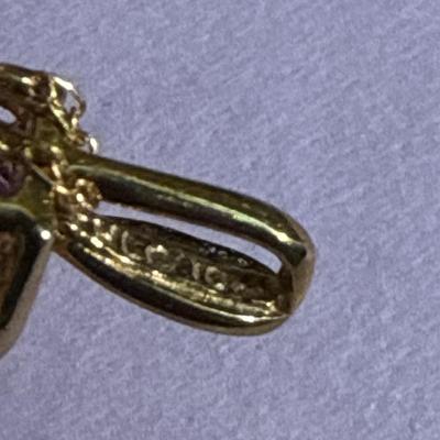 4-10K stamped chain with 10k Pendant