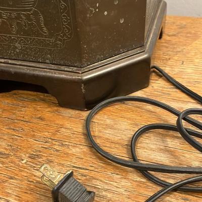 Hollywood Regency Chinoiserie Brass Tea Caddy Table Lamp Base - 24" Tall