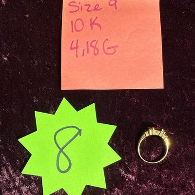 8-10K stamped ring-Size 9