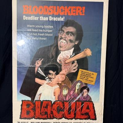 Vintage Blacula Movie Poster c1972
