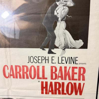 Vintage Harlow Movie Poster c1965