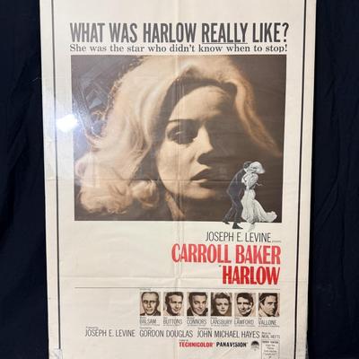 Vintage Harlow Movie Poster c1965