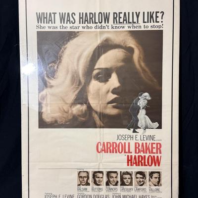 Vintage Harlow Movie Poster c1965