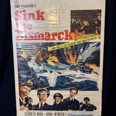 Vintage Movie Poster - c1960 'Sink The Bismarck'