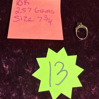 13-10K stamped Ring/size 7.75/2.57 grams