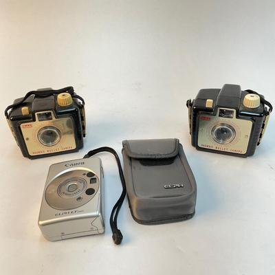 335 Set of Two Brownie Bullet Kodak Camera with Canon LT 260