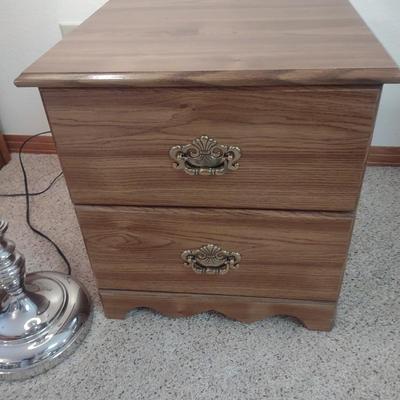 2 DRAWER NIGHT STAND AND A QUALITY FLOOR LAMP
