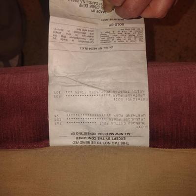 ANTIQUE END TABLE AND A WINGBACK CHAIR