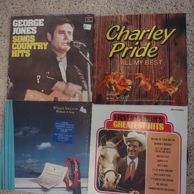 GEORGE JONES, WILLIE NELSON, CHARLEY PRIDE, AND ERNEST TUBBS VINYL RECORDS