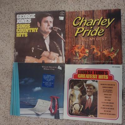 GEORGE JONES, WILLIE NELSON, CHARLEY PRIDE, AND ERNEST TUBBS VINYL RECORDS