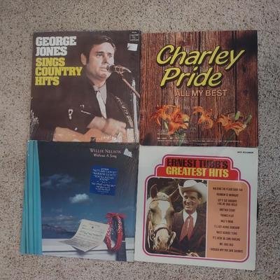 GEORGE JONES, WILLIE NELSON, CHARLEY PRIDE, AND ERNEST TUBBS VINYL RECORDS