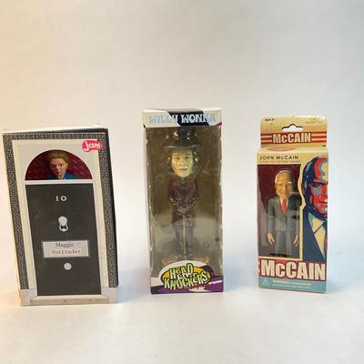 572 McCain , Mag Pie, Willy Wonka Collectible Dolls, Bobble Heads