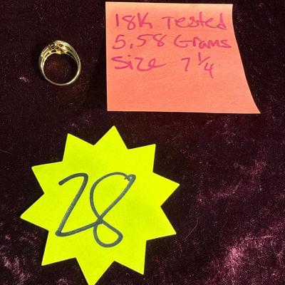 Sale Photo Thumbnail #151: 28-18 K tested, stamped ring/Size 7.25/5.58 g