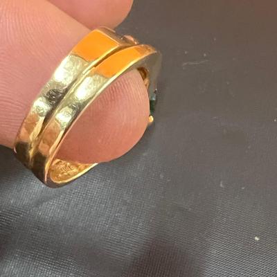 Sale Photo Thumbnail #168: Green Ring 14 K, red ring 10 K, Size 8.75, 12.25 g
