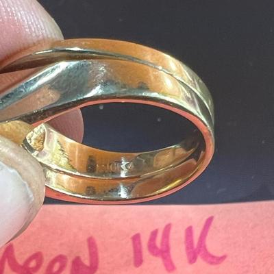 Sale Photo Thumbnail #165: Green Ring 14 K, red ring 10 K, Size 8.75, 12.25 g