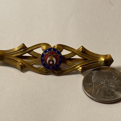 VINTAGE GOLD-FILLED MASONIC PIN 2.5" LONG IN GOOD PREOWNED FROM AN ESTATE AS PICTURED.