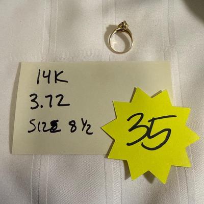 Sale Photo Thumbnail #192: 35-14k stamped ring/3.72 g/Size 8.5