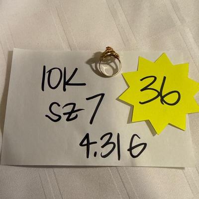 Sale Photo Thumbnail #204: 36-10k Stamped Ring/sz7/4.31g